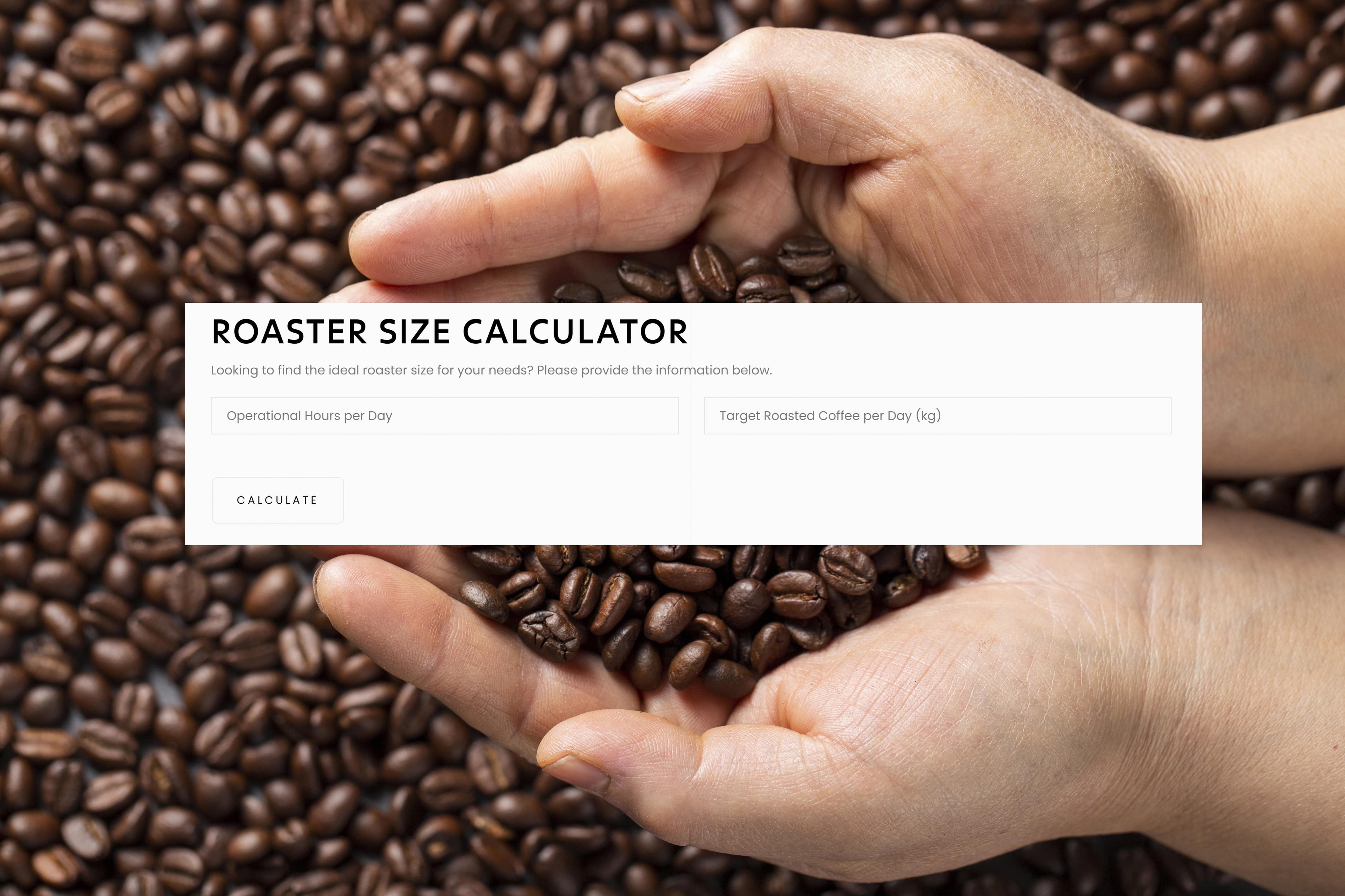 coffee roaster size calculator