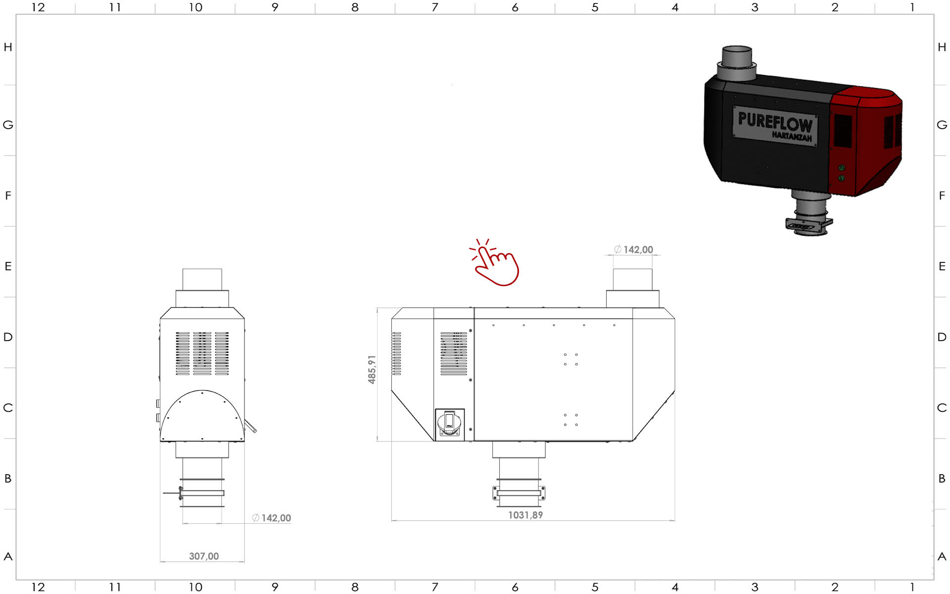 electric afterburner for coffee roaster